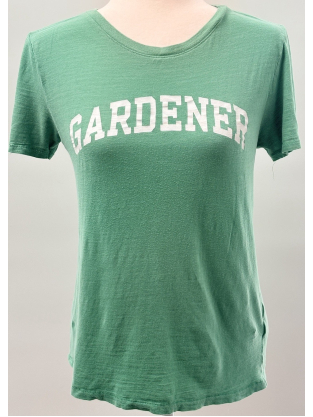J. Crew Mens Gardener Graphic T-Shirt S Green Cotton Slub Crewneck Cottagecore